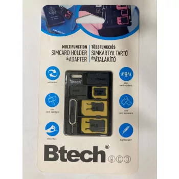 Btech BSH-8040 SIM kártya tartó és adapter, sárga