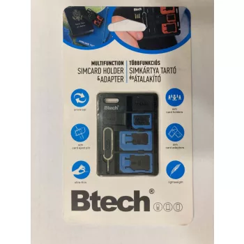 Btech BSH-8050 SIM kártya tartó és adapter, kék