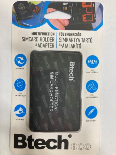 Btech BSH-8090 SIM kártya tartó és adapter, piros