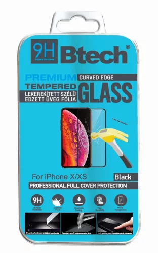 iPhone X/XS lekerekített kijelzővédő fólia
