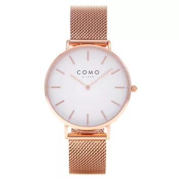 Como Milano Trendsetters női fehér számlapos rosegold színű karóra