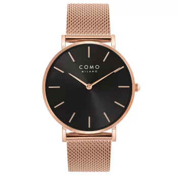 Como Milano Trendsetters női fekete számlapos rosegold színű karóra