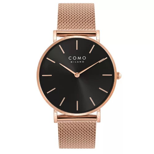 Como Milano Trendsetters női fekete számlapos rosegold színű karóra