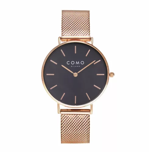 Como Milano Trendsetters női fekete számlapos rosegold színű karóra