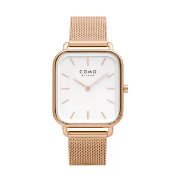 Como Milano Square női fehér számlapos rosegold színű karóra