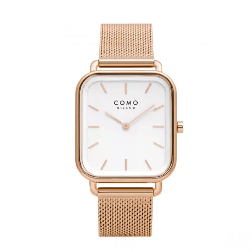 Como Milano Square női fehér számlapos rosegold színű karóra