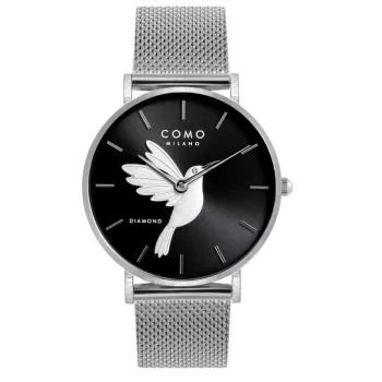 Como Milano Colibri női fekete számlapos ezüst színű karóra