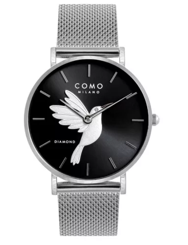 Como Milano Colibri női fekete számlapos ezüst színű karóra