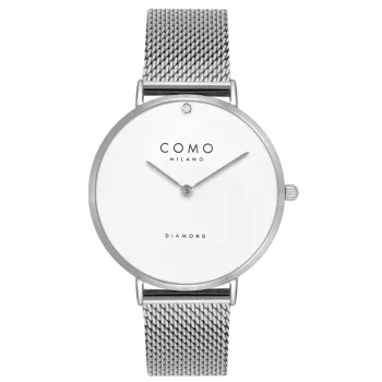 Como Milano Diamond női fehér számlapos ezüst színű karóra
