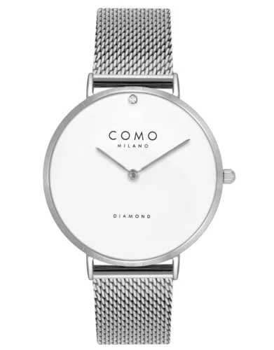Como Milano Diamond női fehér számlapos ezüst színű karóra