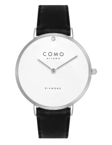 Como Milano Diamond női fehér számlapos fekete színű karóra
