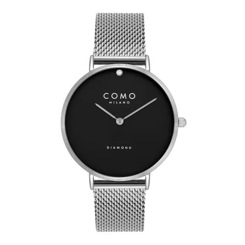 Como Milano Diamond női fekete számlapos ezüst színű karóra
