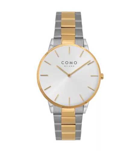 Como Milano New Casual női ezüst számlapos bicolor / ezüst + arany színű karóra