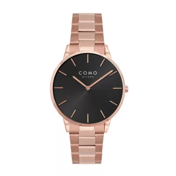 Como Milano New Casual női fekete számlapos rosegold színű karóra