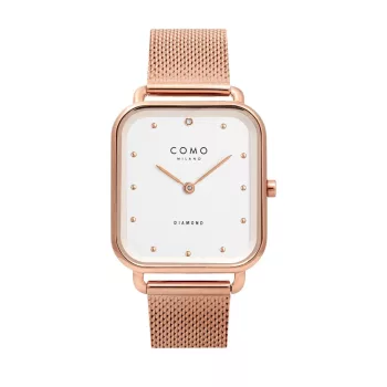 Como Milano Square női fehér számlapos rosegold színű karóra