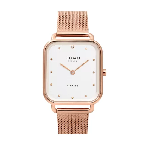 Como Milano Square női fehér számlapos rosegold színű karóra