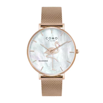 Como Milano Flamingo női gyöngyház fehér számlapos rosegold színű karóra