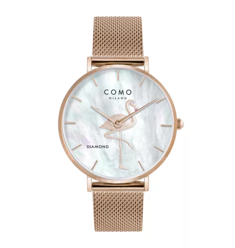 Como Milano Flamingo női gyöngyház fehér számlapos rosegold színű karóra