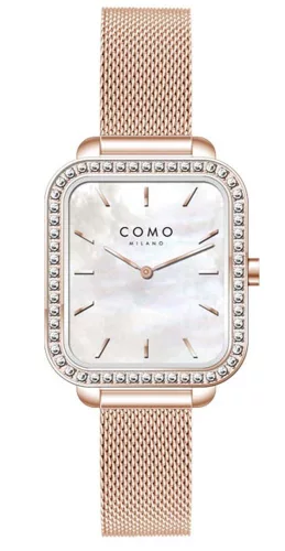 Como Milano Square női gyöngyház fehér számlapos rosegold színű karóra