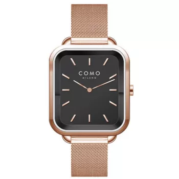 Como Milano Square női fekete számlapos rosegold színű karóra