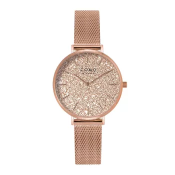 Como Milano Trendsetters női csillámos rosegold számlapos rosegold színű karóra