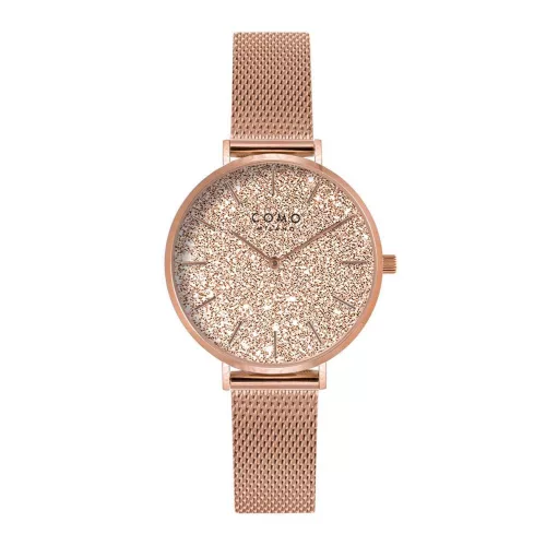 Como Milano Trendsetters női csillámos rosegold számlapos rosegold színű karóra