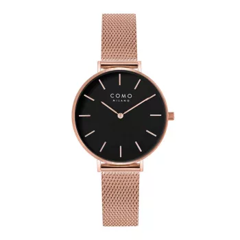 Como Milano Trendsetters női fekete számlapos rosegold színű karóra