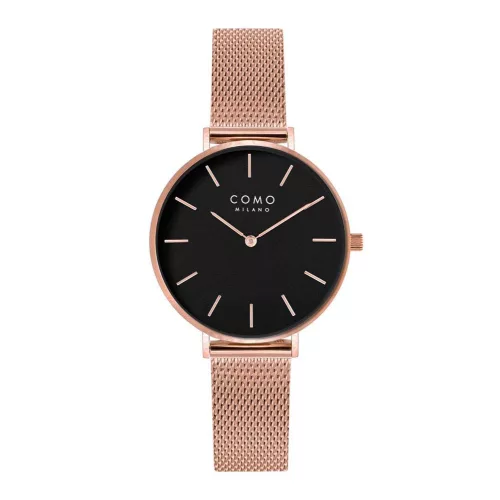 Como Milano Trendsetters női fekete számlapos rosegold színű karóra
