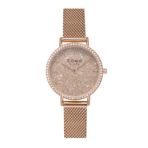 Como Milano Trendsetters női csillámos rosegold számlapos rosegold színű karóra