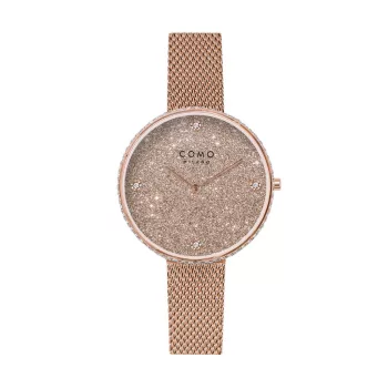 Como Milano Trendsetters női csillámos rosegold számlapos rosegold színű karóra