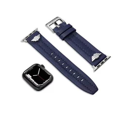 Police Wings kék bőr Apple Watch szíj 20 mm