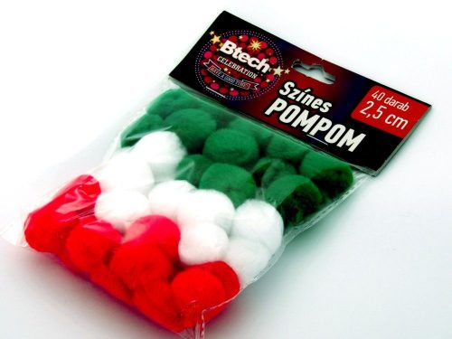 Btech akril pompom 40 db 2,5 cm