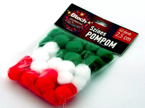 Btech akril pompom 40 db 2,5 cm