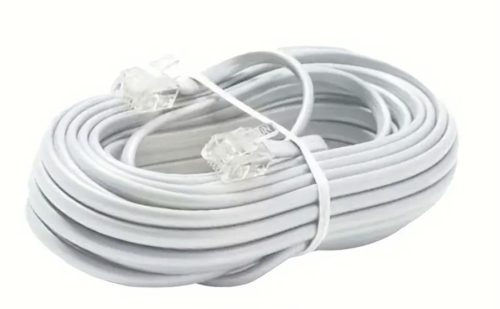 Fehér vezetékes telefon kábel 20 méter 6P/4C T5-20/WH-20 
