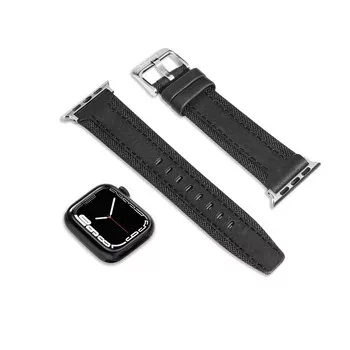   Timberland Monteverde fekete bőr Apple Watch szíj textil felsőrésszel 22 mm